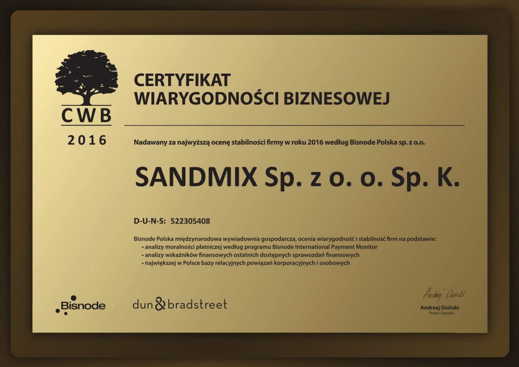 Nagroda CWB dla Sandmix