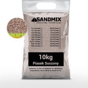 sandmix, piasek suszony kwarcowy, kolor naturalny, opakowanie worek 10kg, frakcja 0,1-0,3mm