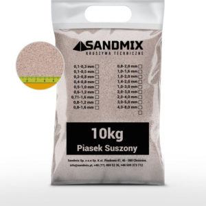 sandmix, piasek suszony kwarcowy, kolor naturalny, opakowanie worek 10kg, frakcja 0,2-0,8mm