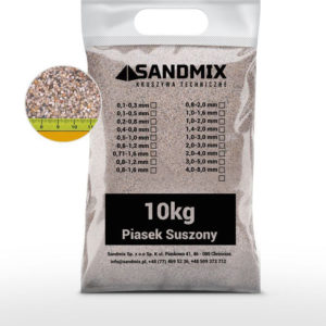 sandmix, piasek suszony kwarcowy, kolor naturalny, opakowanie worek 10kg, frakcja 1,4-2,0mm