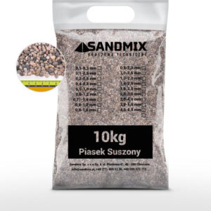 sandmix, piasek suszony kwarcowy, kolor naturalny, opakowanie worek 10kg, frakcja 3,0-5,0mm