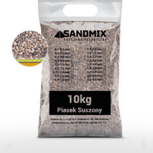 sandmix, piasek suszony kwarcowy, kolor naturalny, opakowanie worek 10kg, frakcja 4,0-8,0mm