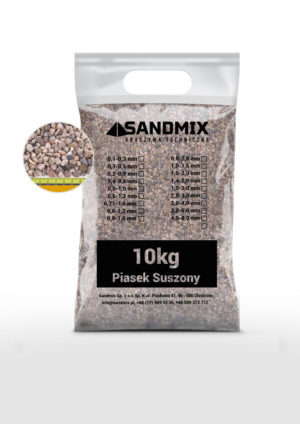 sandmix, piasek suszony kwarcowy, kolor naturalny, opakowanie worek 10kg, frakcja 4,0-8,0mm