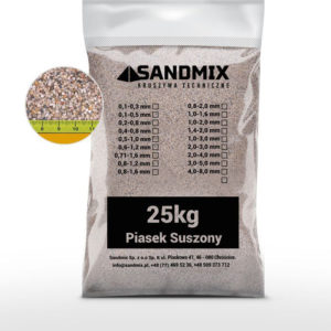 sandmix, piasek suszony kwarcowy, kolor naturalny, opakowanie worek 25kg, frakcja 1,4-2,0mm