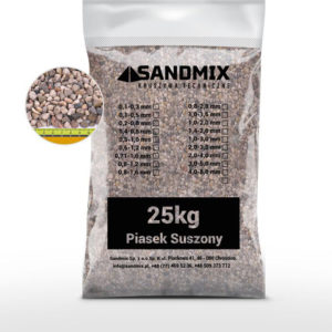 sandmix, piasek suszony kwarcowy, kolor naturalny, opakowanie worek 25kg, frakcja 4,0-8,0mm