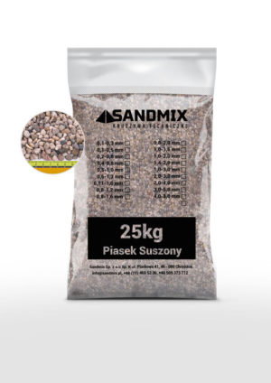 sandmix, piasek suszony kwarcowy, kolor naturalny, opakowanie worek 25kg, frakcja 4,0-8,0mm